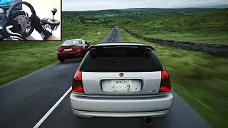 Honda EK9 Civic Type-R On Country Roads | Assetto Corsa ( Steering Wheel ) Gameplay