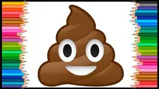 KAWAII learn how to draw emoji poop! Кавайные рисунки,учимся рисовать эмоджи какашку