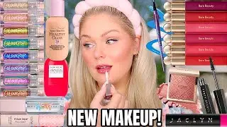 *VIRAL* NEW MAKEUP TESTED 🤩  New Rare Beauty, Fenty, Too Faced Skin Tint & more!