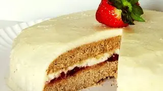 Earl Grey Tea Cake with Strawberry Jam & Cream Cheese Frosting