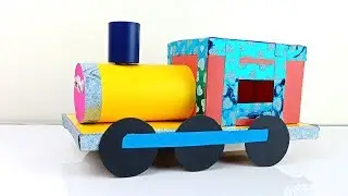 DIY crafts for kids : Making a train with papers and cardboard