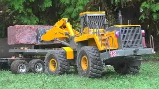 Komatsu WA 600 6 Massive Stone Blocks Lifting Machine !