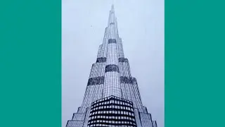How to draw Burj khalifa step by step so easy