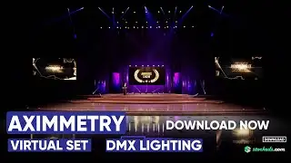 CORPORATE_STAGE_T87 | UNREAL ENGINE VIRTUAL EVENT STAGE SET DMX LIGHT INTEGRATED WITH AXIMMETRY |
