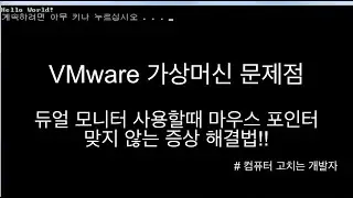 VMware 듀얼 모니터 마우스 포인터 불일치 | 마우스 포인터 맞지 않는 증상 해결법