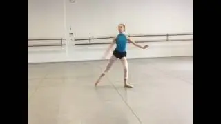 Tia Wenkman practicing Diana Variation with Zherlin Ndudi at Master Ballet Academy