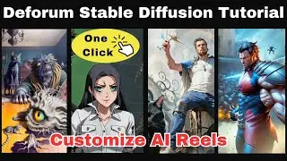 Deforum Stable diffusion Reels in One Tap Editing Tutorial | Ai Animation Trend on Instagram
