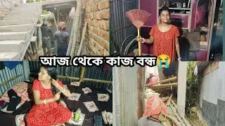 আজ থেকে কাজ বন্ধ😭 |  New Bangla vlogs #sanatdashamivlog