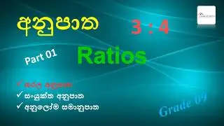 Episode 07 - Ratios (අනුපාත ) | Grade 09 - Part 01