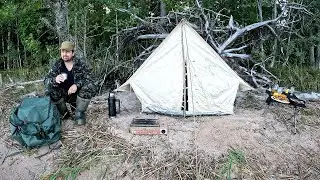 ПОХОД С НОЧЁВКОЙ В СОВЕТСКОЙ ПАЛАТКЕ