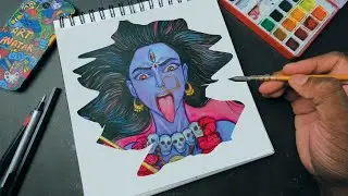 Easy Kali Mata painting | Watercolor Painting