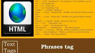 Phrases tag in Text Tags | HTML Programming Tutorials for beginners