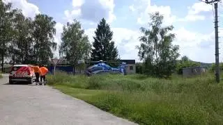 Vzlet vrtulníku v Kamenné Přívoze (Takeoff helicopter in the Kamenný Přívoz)
