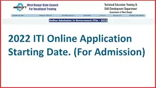 2022 ITI Online Application Starting Date