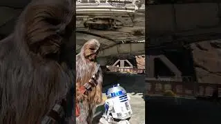 Chewie meets baby Chewie! #shorts #starwars #disneyland