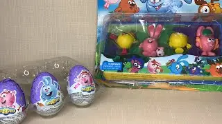 СМЕШАРИКИ!!Обзор шоколадных яиц и игрушек! НЮША, ЛОСЯШ, КОПАТЫЧ!!!