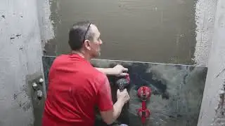 Большая плитка в маленьком санузла Часть 1.