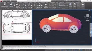 Dibujo de un carro 2D a un carro 3D
