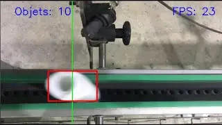fast realtime moving plastic bottles counting placed on conveyor belt.