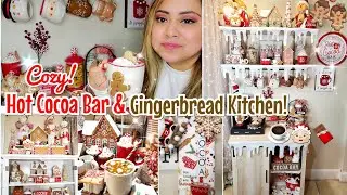 🍫🤶🏻GINGERBREAD KITCHEN & HOT COCOA BAR☕️ DECORATE WITH ME! 2023 GIVEAWAY WINNERS