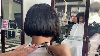 I am going to take your back really short this time 👩✂️ An extreme short bob haircut ✂️