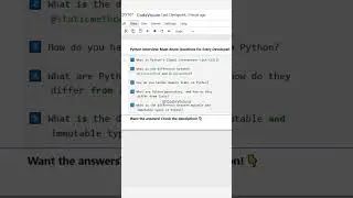 Python Interview: Must-Know Questions for Every Developer! 🚀 