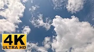 Blue Sky and Clouds Screen Saver (No sound) 2 Hours 4K UHD