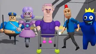SPEED Run in 7 Scary Obby from Grumpy Gran, Barry Prison, Rainbow Friends, Miss Anitron, Siren Cop
