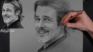Brad Pitt Drawing / рисунок Брэда Питта углем