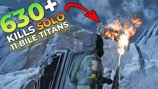 Helldivers 2 - Flamethrower Solo Helldiver vs 11 Bile Titans (Helldiver Difficulty, All Objectives)