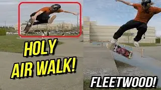 Massive Airwalk Grab On Skateboard At Fleetwood Skate Park!