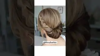 BRAIDED HAIR UPDO 🤍 #hairtutorial #braidedhair #hairupstyle #heatlesshairstyle #hairhack #easyhair