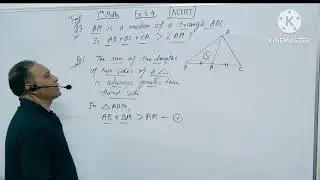 7th Ex 6.4 Q 3.. AM is a median of a triangle ABC. Is AB+BC+CA GREATER THAN 2AM