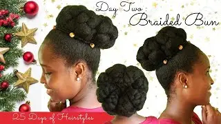 BRAIDED BUN || 🎄 HairMas Day 2 🎄