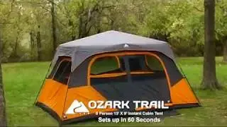 Ozark Trail Instant 13' x 9' Cabin Camping Tent, 8 Person - All Season