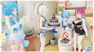【MMD】 Birthday Prank | Iroha, Suisei, Marine, Lamy【4k/60fps】