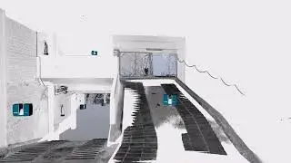 Garage 3D scan video with aligned IFC model