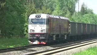 Скрещение тепловоза 2М62UМ-0110 и дизельпоездa DR1AC187.3(рзд.Сергунта/izm.p.Sergunta)