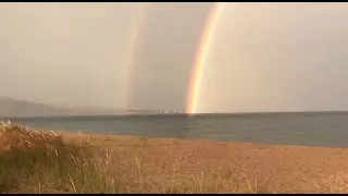 Иссык-Куль, радуга, погода.