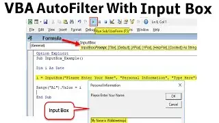 Auto Filter With Input Box In VBA MS Excel