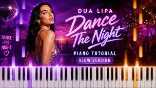 Your First Disco Pop Song on Piano | Dua Lipa – Dance the Night (Beginner SLOW)