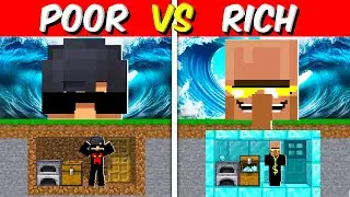 Poor vs Rich TSUNAMI Bunker Battle In Minecraft