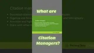 What are Citation Managers?