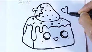 How to Draw a Cute Piece of Strawberry Cake | Easy Drawing