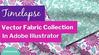 Timelapse: Mums flowers and leaves vector repeat pattern collection in Adobe Illustrator CC