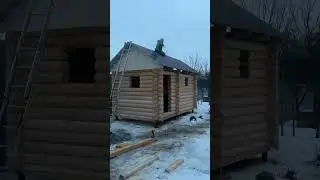 Накрыли кровлю на баню 3х5 