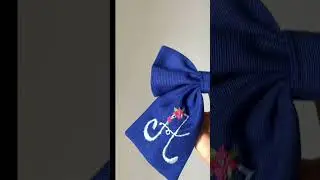 Вышивка.Бант в школу с именной вышивкой .handmade .embroidery .#shortvideo