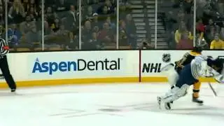 Milan Lucic hits Ryan Miller [HD] {Dual-Feed}