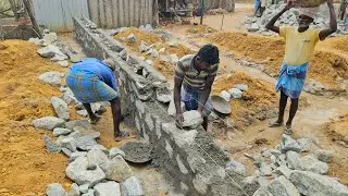 Basement Wall Construction_Natural Stone Wall Build Properly on House|Stone masonry Techniques