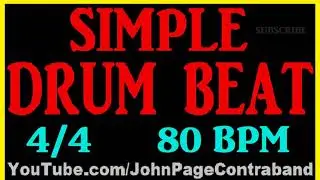 Simple Straight Drum Beat 80 bpm Practice Loop Jam Track Metronome 4/4 HQ HD
